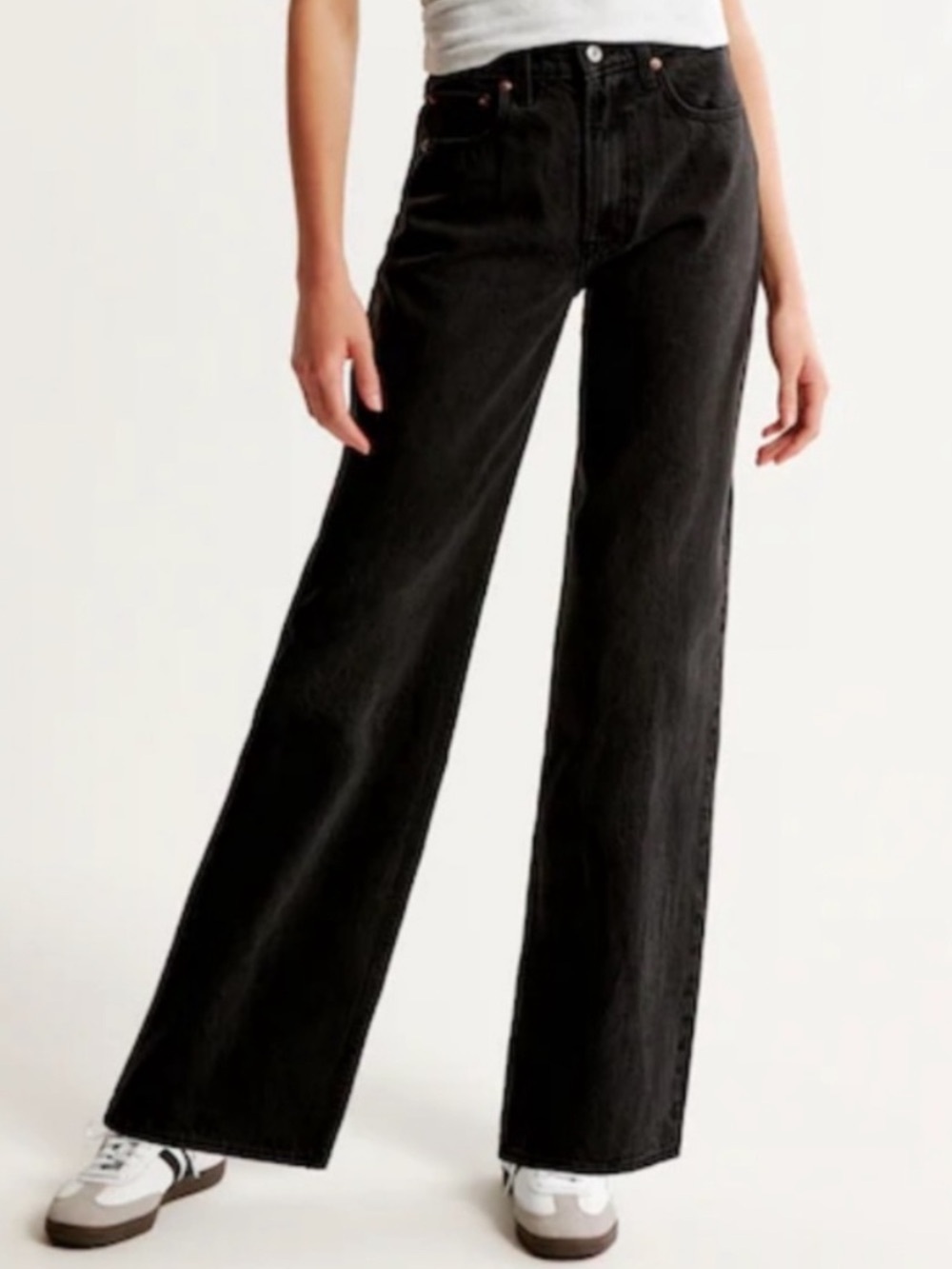 Abercrombie & Fitch Black High-Rise Wide-Leg Jeans